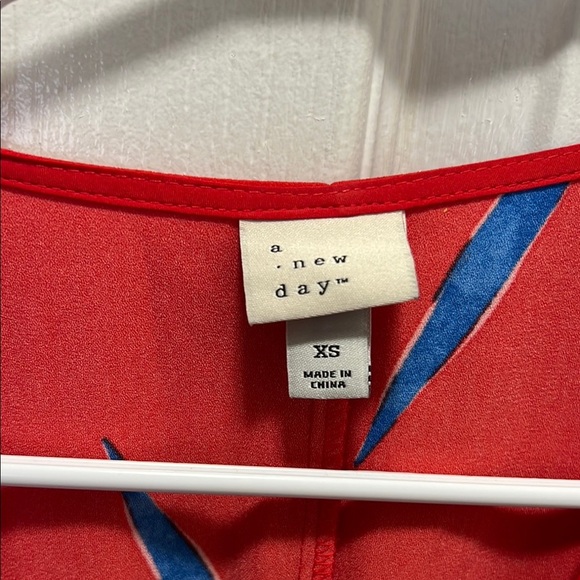 A New Day Womens XS Floral Red Wrap Dress - Picture 2 of 5